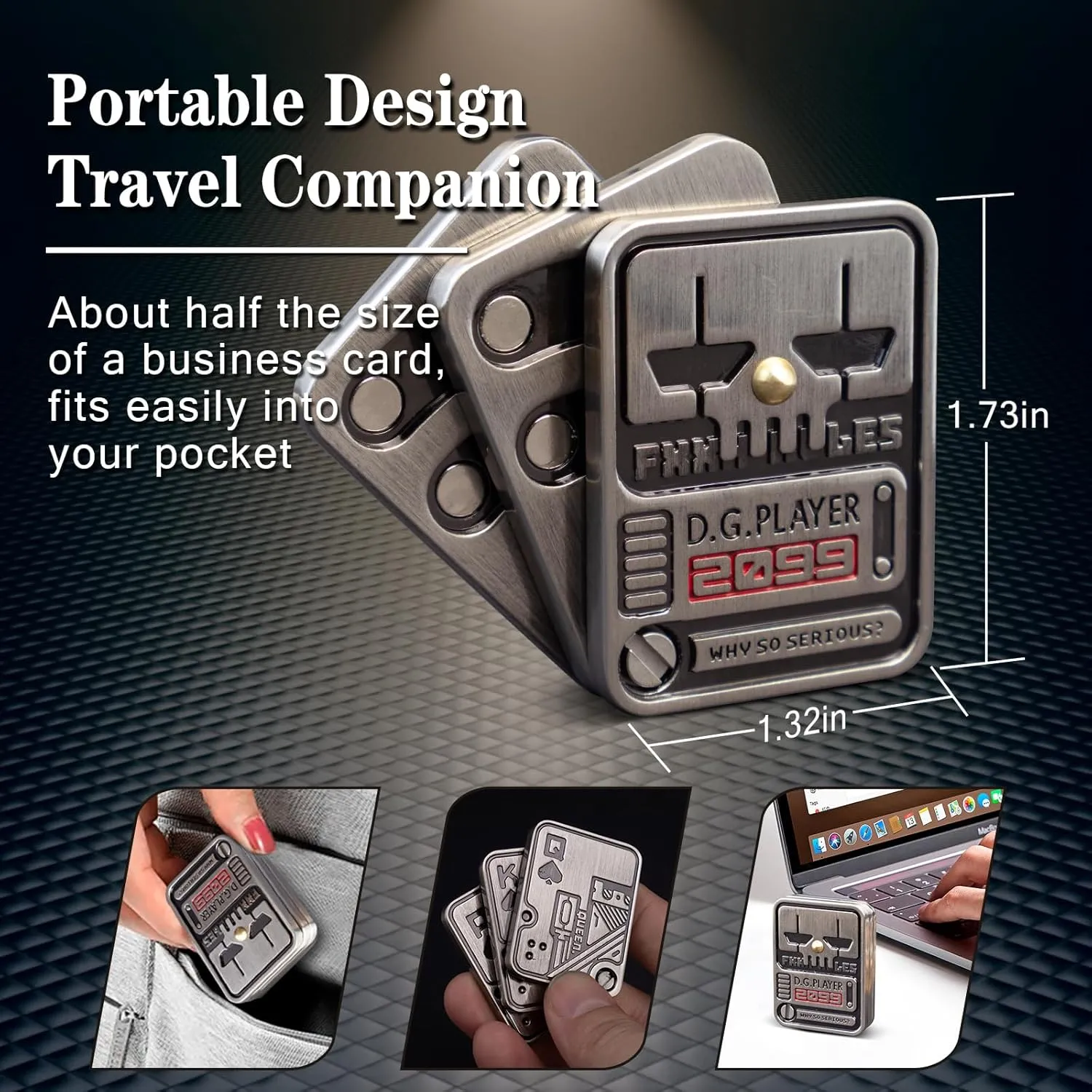 Magnetic Toys for Anxiety$ Relieve Stress$ Focus$ Find assumption Inspiration$ Portable Design Fidget Toys Adults$ Metal EDC Fidget Slider$ Poker Fidget 