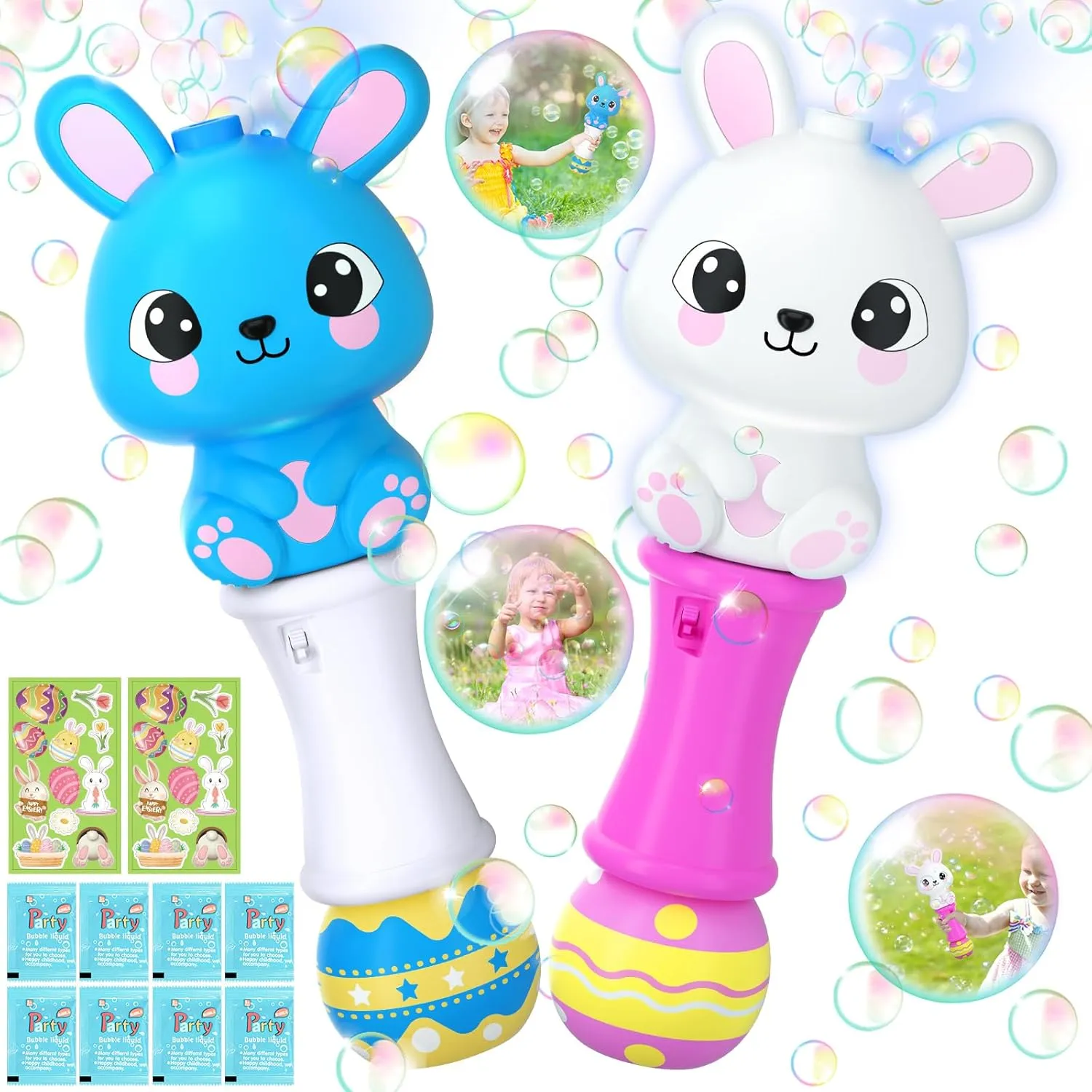 Maker Toys for Kids Boys tomb revenue charitable predetermine Girls$ Easter Basket Stuffers$ Party Favor for Kids Officygnet 2 Packs Easter Bunny Bubble Machine Wands for Toddlers$ Automatic Bubble Blower with Light$ Bubble 