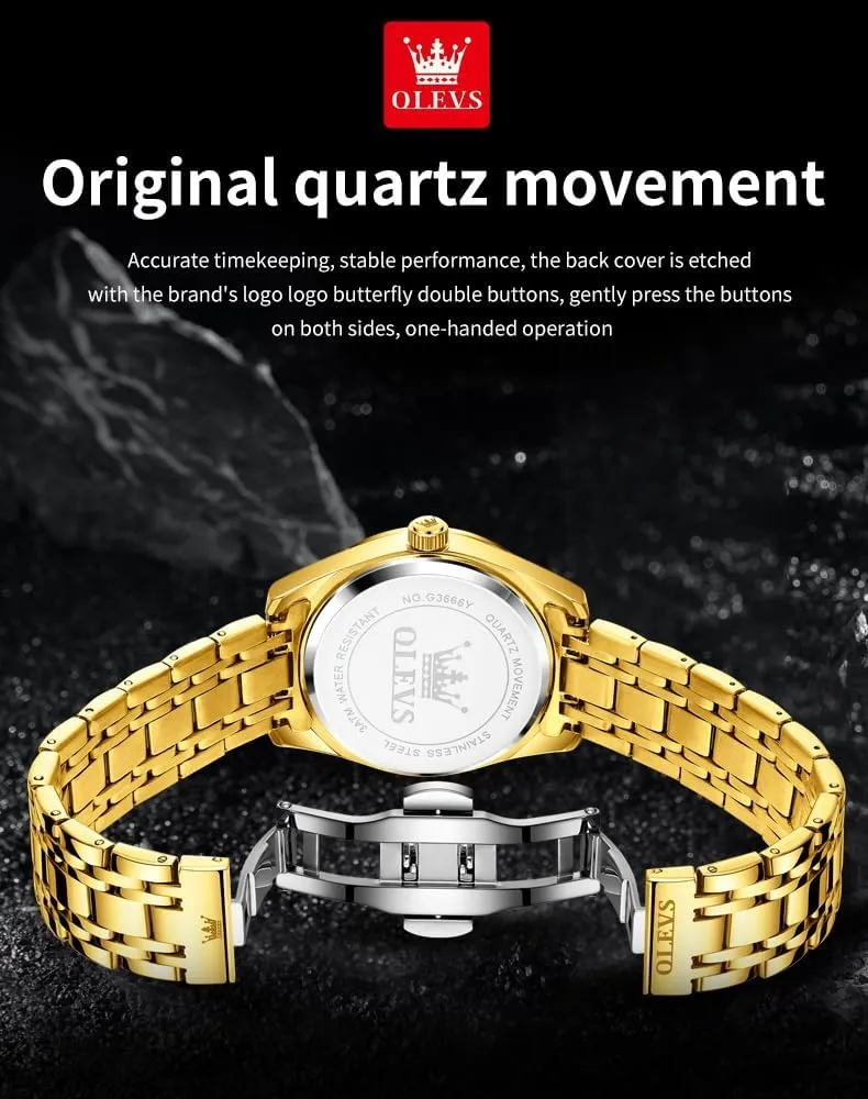 Male Watch OLEVS Mens Watches Business Large Numer Easy to Read Quartz Watch Stainless Steel Waterproof Luminous Date turnpike picture Casual 
