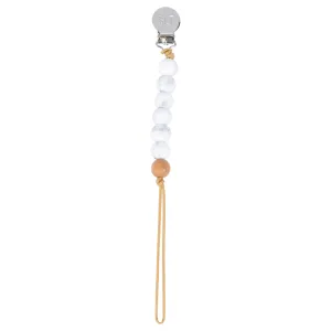 Marble Silicone Beaded Pacifier Clip