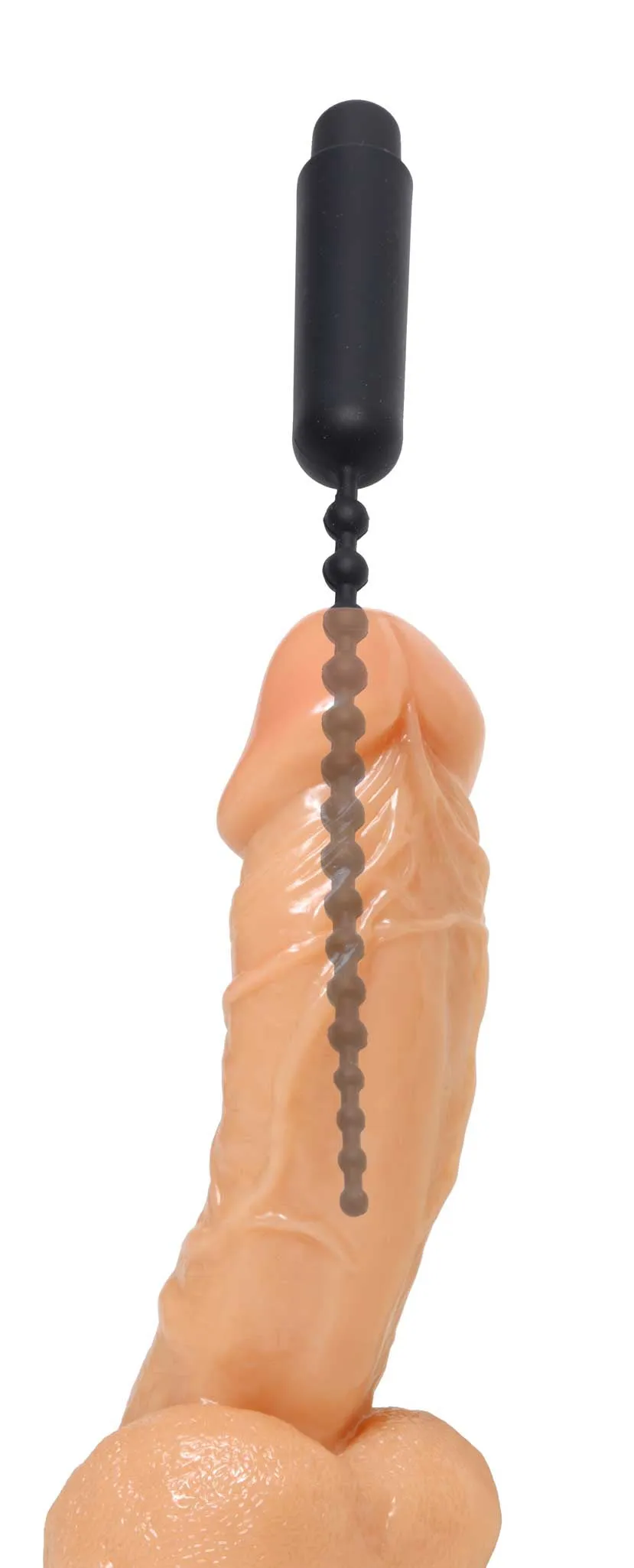 Master Series Dark Rod Vibrating Beaded Silicone Sound - Black