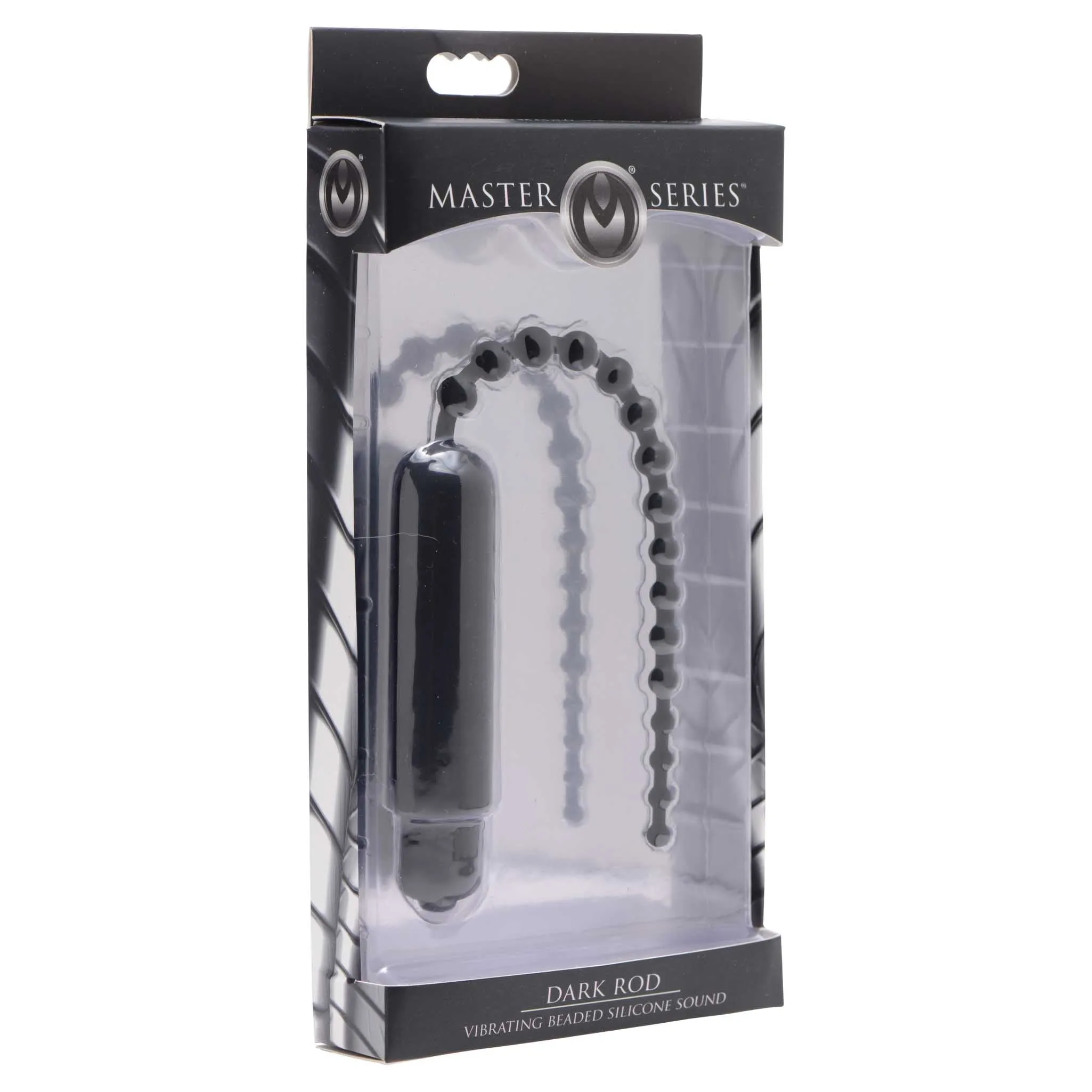Master Series Dark Rod Vibrating Beaded Silicone Sound - Black