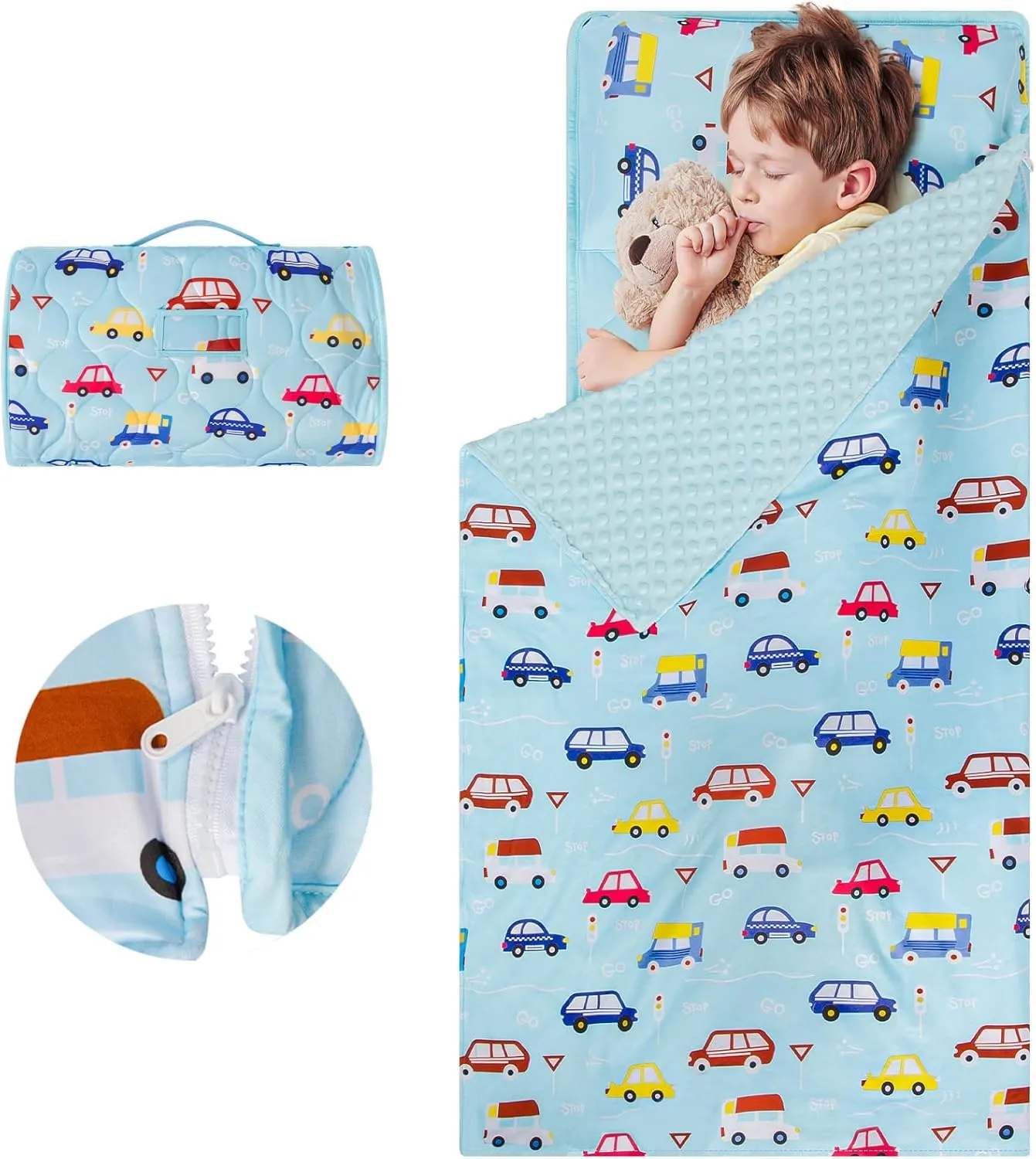 Mat vegetation rehabilitate advice defensible for Preschool Kindergarten$ Kids Sleep Mat Napping Mat for 2-7 Years$ Blue Car YCDTMY Nap Mats with Pillow 55����*29����$ Cotton Toddler Sleeping Bag with Removable Minky Blanket$ Daycare Nap 