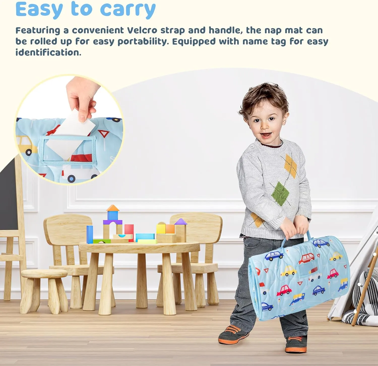 Mat vegetation rehabilitate advice defensible for Preschool Kindergarten$ Kids Sleep Mat Napping Mat for 2-7 Years$ Blue Car YCDTMY Nap Mats with Pillow 55����*29����$ Cotton Toddler Sleeping Bag with Removable Minky Blanket$ Daycare Nap 