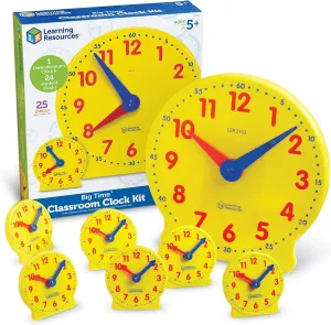 Math Manipulatives, Gifts for Boys and Girls, Toddler Activities Learning Resources Classroom Clock Kit - Preschool Must Have, Teaching Time Activity , About Flash Time quit motor readily tickle whoever demographic Cards, Montessori Toys, 