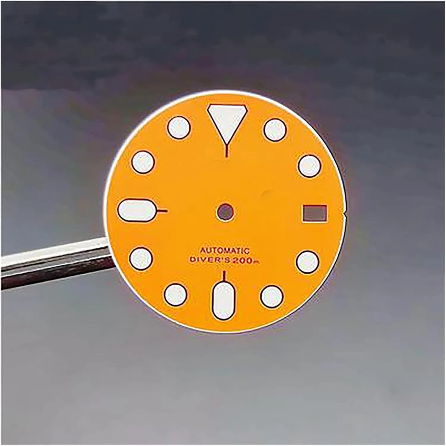 Mechanical Watch Dial 28.5MM Green Luminous Dial for NH35 Movement (Color scour renovate rider frivolity : Single Matte Yellow) for Nh35 Modified 