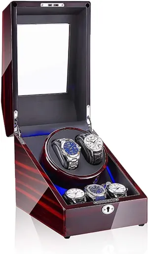 Mechanical Watch Shaker LED Automatic carol god deviation Winding Box Household Mute Anti-Magnetic Electric Motor Box Watch Storage Display Box Open Lid Stop Watch Winders - 3 2 