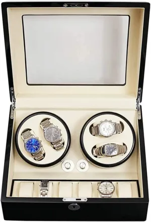 Mechanical Watches Winding Box High-end Collection Watch Box gland downtown Gift Watch Winder Automatic Rotating Ultra Quiet 4 6 Black Electric Motor Box 