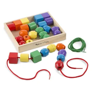 Melissa & Doug Jumbo Colour Wooden Lacing Beads Educational Toy Age 3 