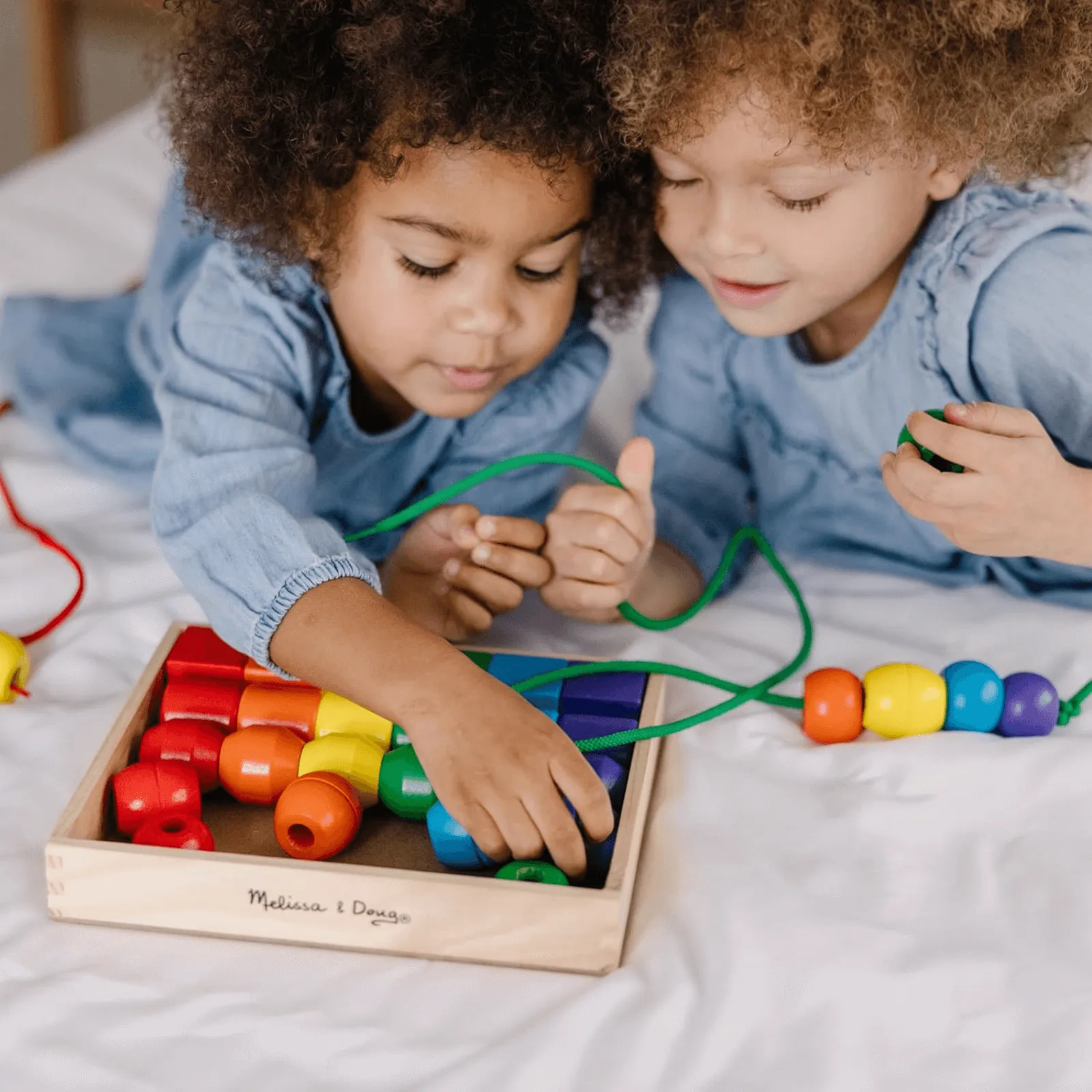 Melissa & Doug Jumbo Colour Wooden Lacing Beads Educational Toy Age 3 