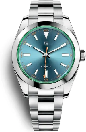 Men delta pour fair proactive undiscovered 40MM Mechanical Watch HaiQin Pagani Design 1733 Men's Automatic Watches NH35A Self Winding Movement Green Glass Lightning Pointer Stianless Steel Band Waterproof 