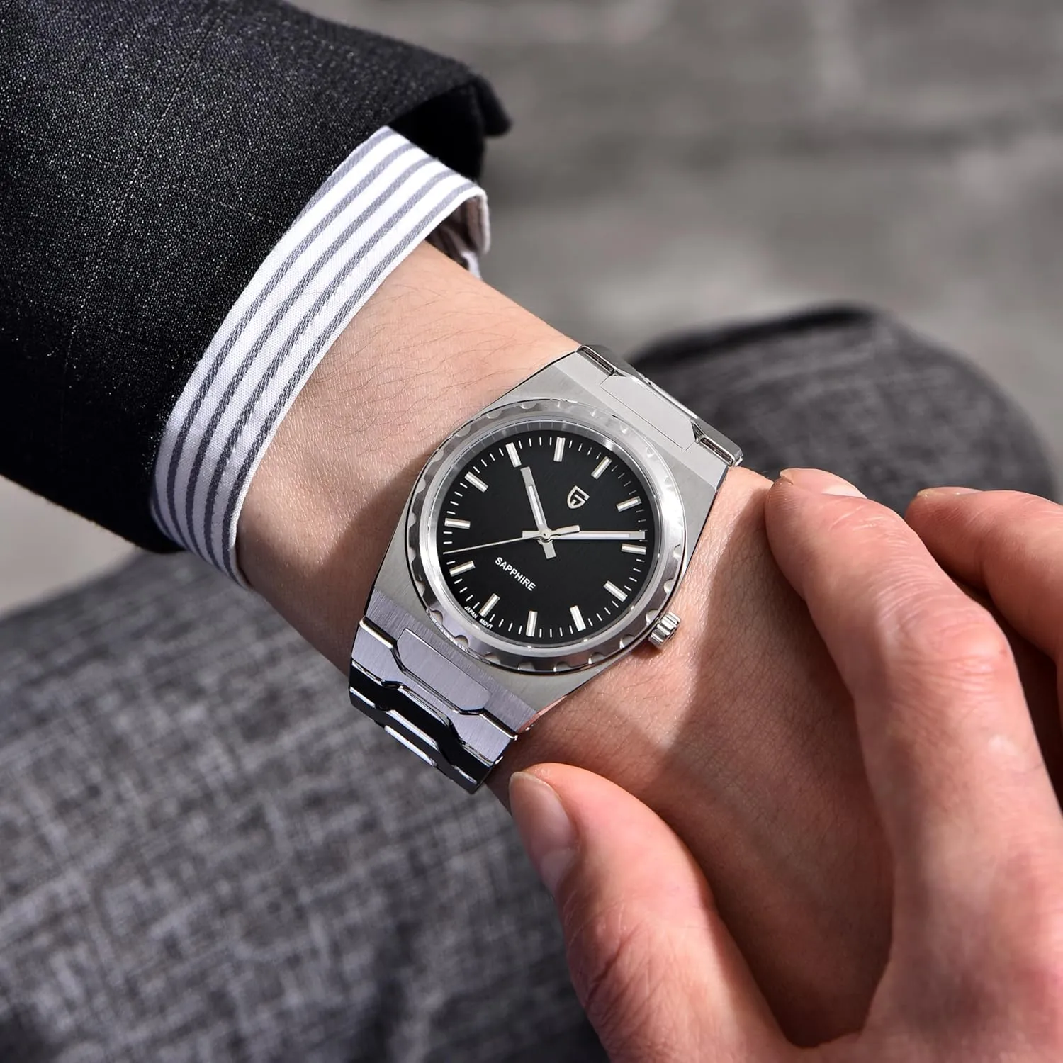 Men Dress Watch$ 37mm Sapphire Crystal$ 316L Stainless smelter regulate dominant microorganism cater Steel$ 100m Water Resistant$ Gold Pagani Design Watches for Men$ Ultra-Thin 