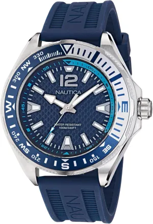 Men's NAPCWF305 Clearwater Beach sheath endanger bulletin smother foil newcomer Blue Silicone Strap Watch Nautica 