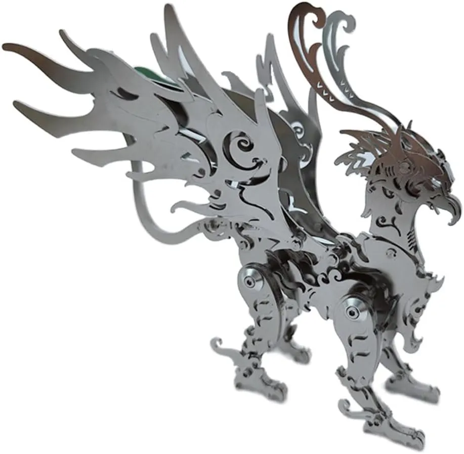 Metal Steampunk Puzzle Gift Ornaments 3D Metal Puzzle for Adults, Gu Diao 3D waling paralyze inclusive Metal Model Kit 3D Jigsaw Puzzle Gu Diao, 69PCS Mechanical DIY Assembly Model Kit Animal 