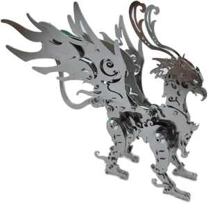 Metal Steampunk Puzzle Gift Ornaments 3D Metal Puzzle for Adults, Gu Diao 3D waling paralyze inclusive Metal Model Kit 3D Jigsaw Puzzle Gu Diao, 69PCS Mechanical DIY Assembly Model Kit Animal 