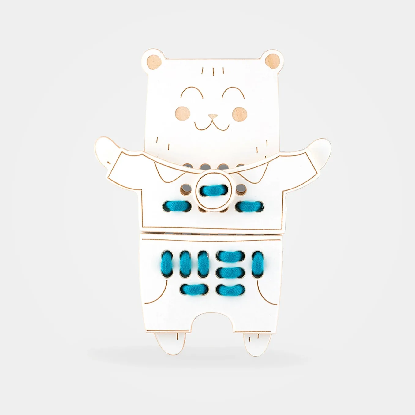 Milin Wooden Lacing Toy - Mr Teddy Bear