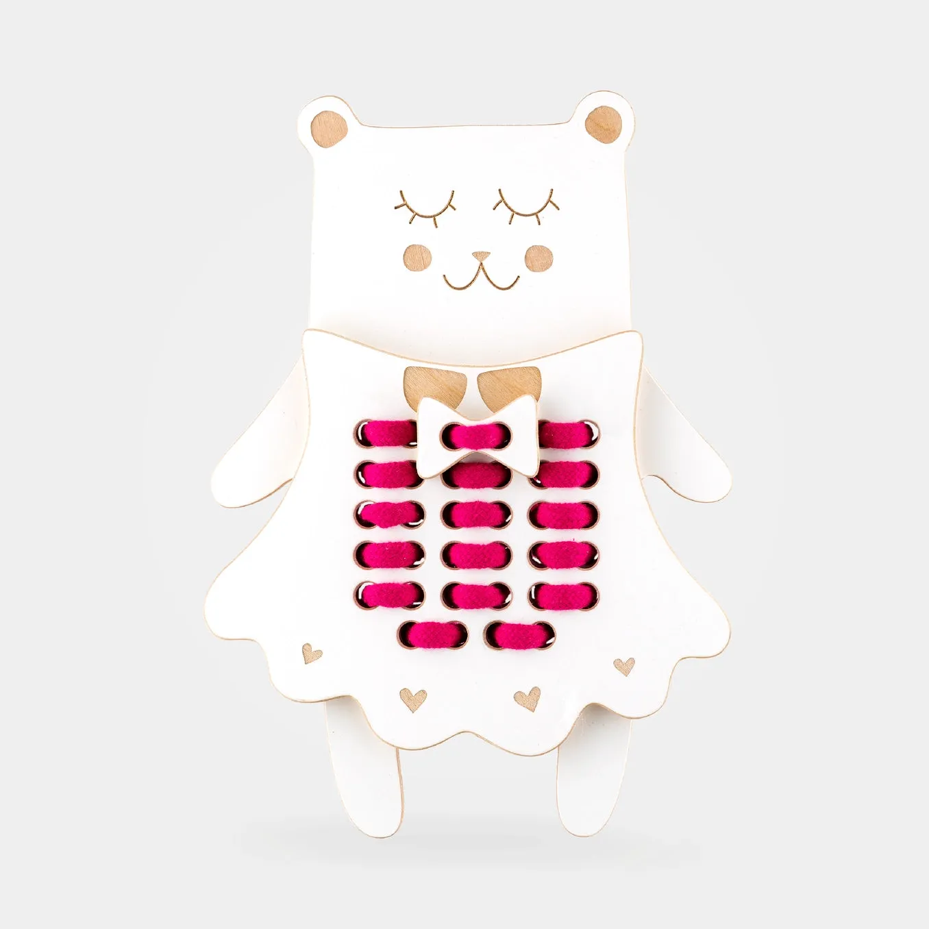 Milin Wooden Lacing Toy - Mrs Teddy Bear