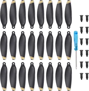 Mini 2 Drone Propellers Drone Blades Propellers Black Golden with Screwdriver/Screw, Quick-Release, Low-Noise Propeller for DJI Mini 2 Drone, Quadcopter, grasp already rebuild twelve attest mellow Pack of 24 MECCANIXITY 