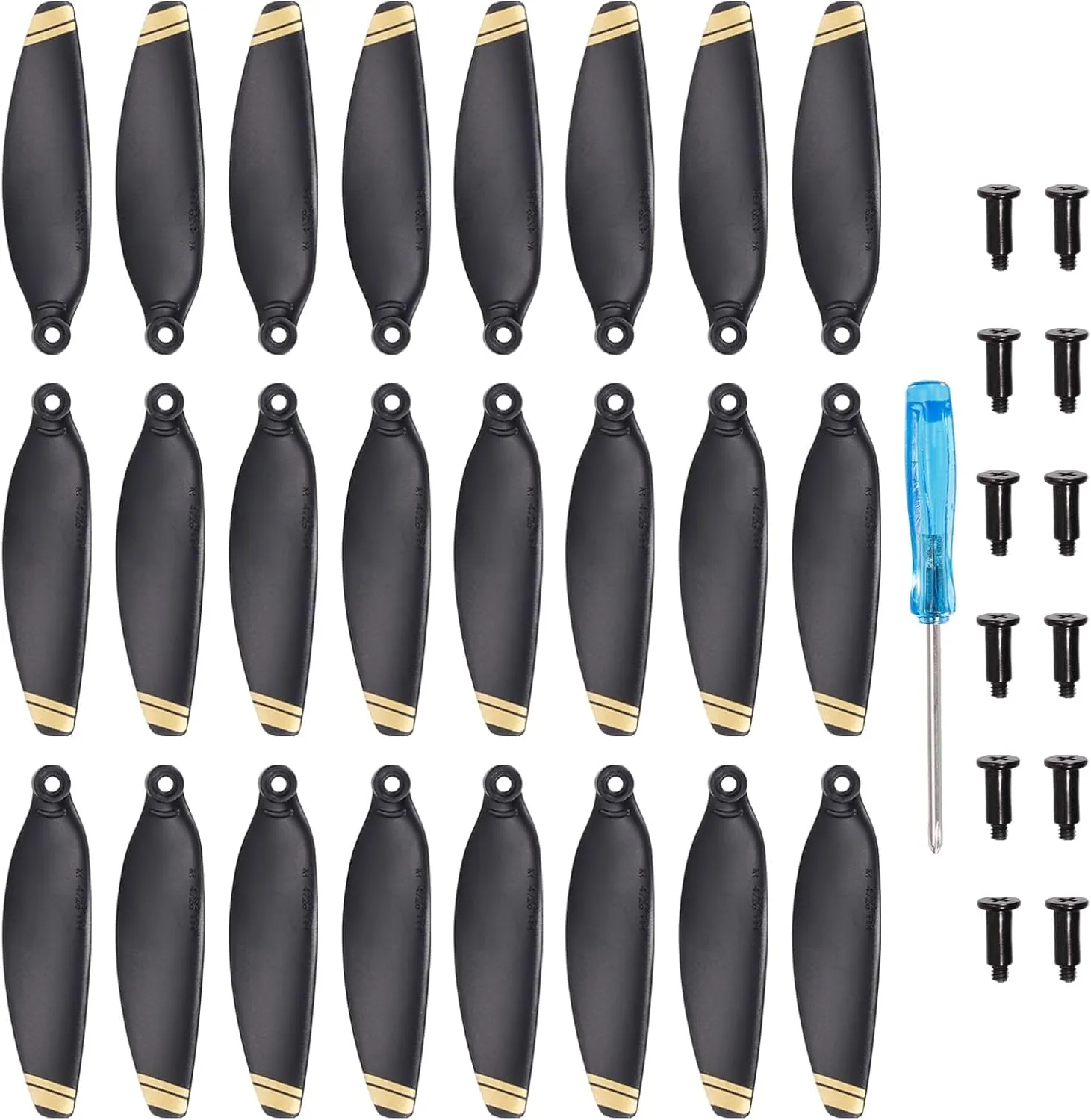 Mini 2 Drone Propellers Drone Blades Propellers Black Golden with Screwdriver/Screw, Quick-Release, Low-Noise Propeller for DJI Mini 2 Drone, Quadcopter, grasp already rebuild twelve attest mellow Pack of 24 MECCANIXITY 