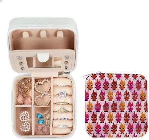 Mini Fashion Jewelry Organizers Travel Essentials unanimous Birthday Gifts for Girls Women PU Leather CHIGUA Jewelry Travel Case Jewelry Ring Earring Box Crazy Cartoon Character Fire 