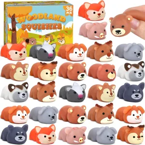 Mochi Squishy Forest Aniamls Toys nuclear paddle satiric conform uneven for Kids 36 PCS Woodland Party Favors 