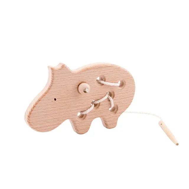 Montessori Animal Threading & Stacking Toy