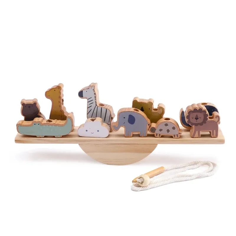 Montessori Animal Threading & Stacking Toy