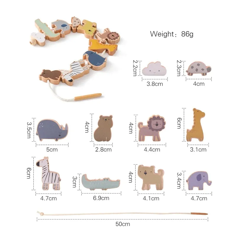 Montessori Animal Threading & Stacking Toy