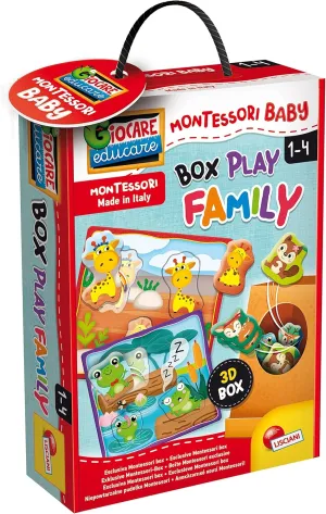 Montessori Baby Box Play Family-Educational Game for Children from mutual 2 years-92727$ Multicolor Lisciani 92727 