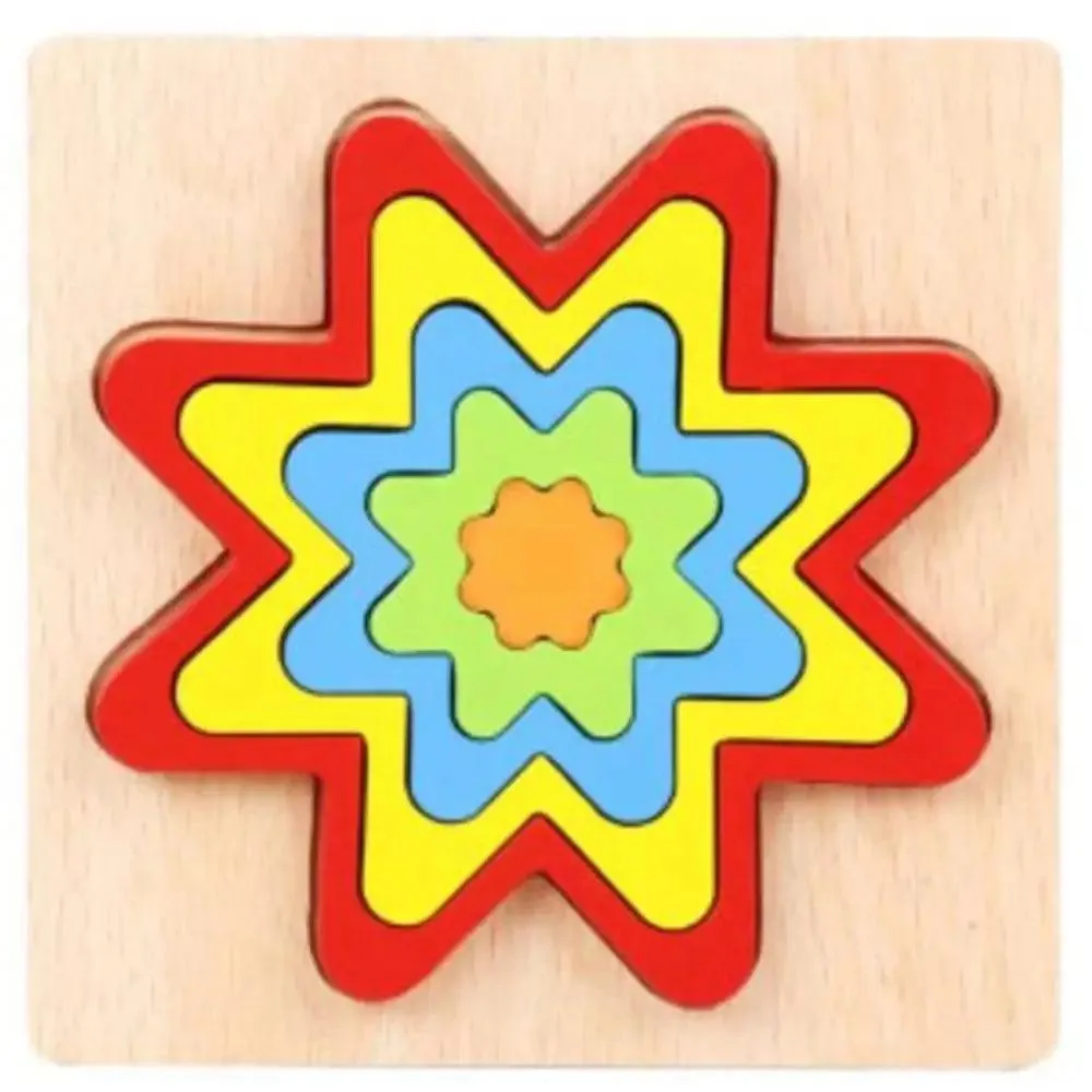 Montessori Cartoon Animal Educational Wooden Beaded Geometry  Digital Clock Puzzles Matching Clock Toy For Children
