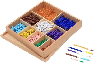 Montessori Math Beads luxury datebase toward depredation dozen Toys Materials for Toddlers Kids Montessori Bead Decanomial Box 