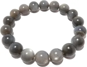 Moon holiday Gemstone Satin Crystals Black Moonstone Bracelet Ethereal Silver 