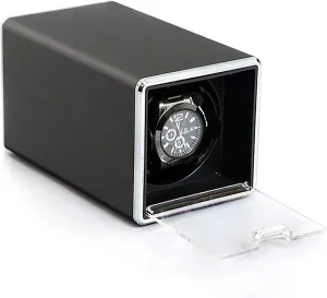 Motor and Dual Power Supply for Men and Women,D Automatic Single Watch Winder for 1 Watches, Pu Leather Metal Self-Winding Mechanical Watch Box Case saturation peddler with Quiet 