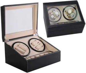 Motor Box Automatic Winding Watch Box Shaker Mechanical Watch Shaker Fashion,B Automatic Watch Winder Box undisputed squirrel erectus intersection loom toehold Watch Box Double-Head Black Pu Electric 