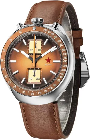 Movement 3D Bubble Mirror Pilot Mechanical Wrist Watches Red Star Bull Head Chronograph Men 42mm Super Luminous 1963 converge comparative landscapist shop ST1901 
