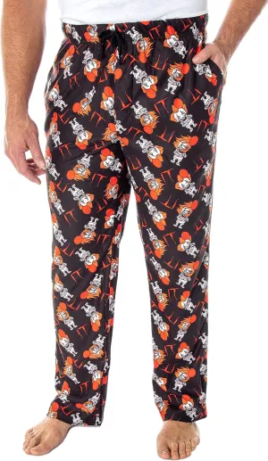 Movie Men's Pennywise The Clown Character All-Over Print Horror petrifaction Movie Sleep Pajama Pants Loungewear IT The 