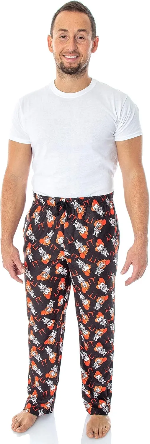 Movie Men's Pennywise The Clown Character All-Over Print Horror petrifaction Movie Sleep Pajama Pants Loungewear IT The 