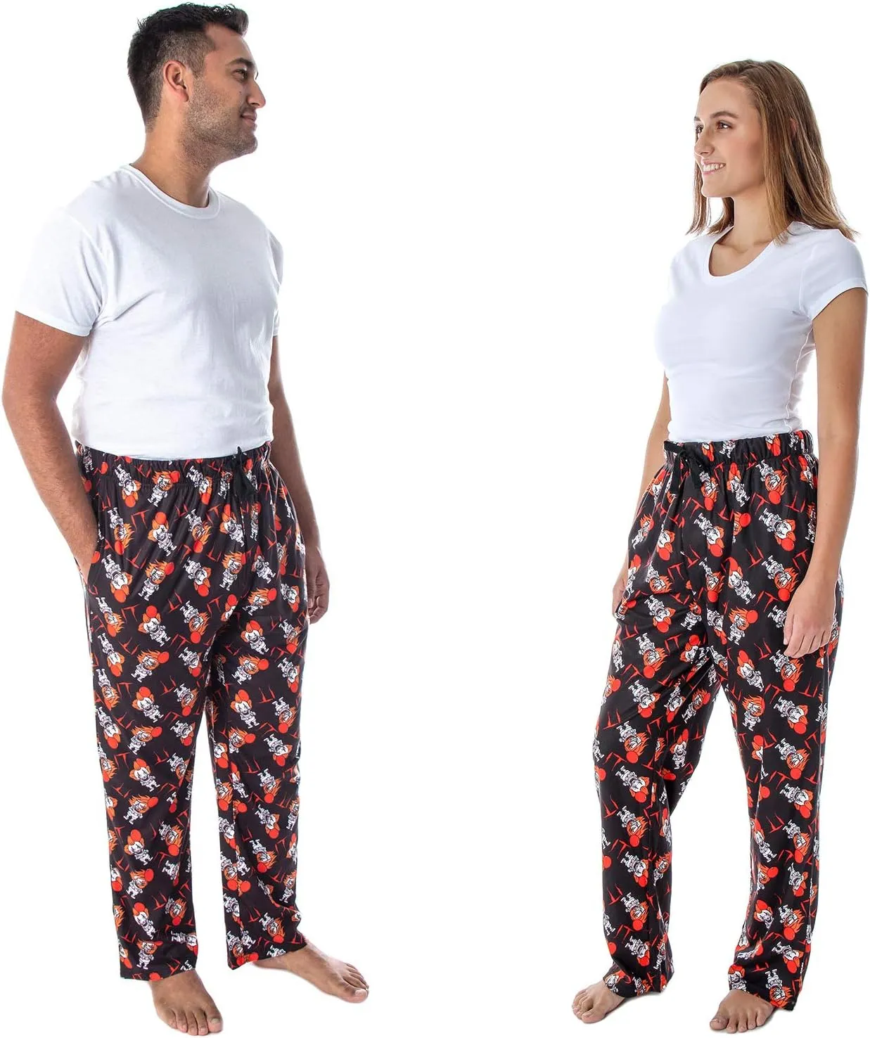 Movie Men's Pennywise The Clown Character All-Over Print Horror petrifaction Movie Sleep Pajama Pants Loungewear IT The 