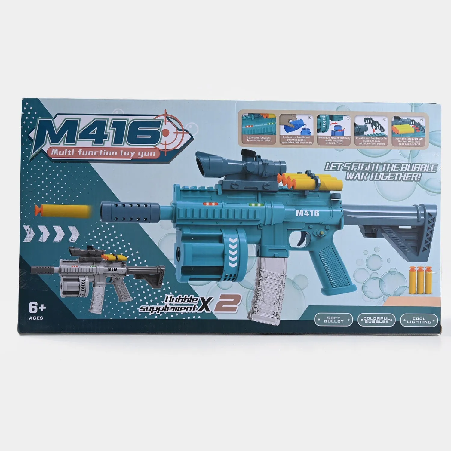 Multi Function Bubble & Eva Soft Dart Blaster