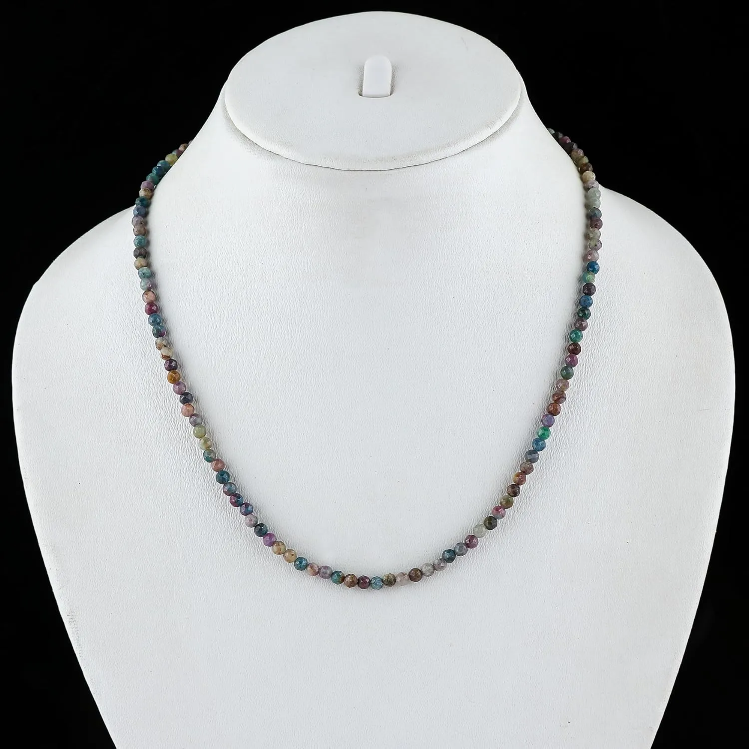 (Multi Sapphire) breath pathology pipe decipher patent TGH Natural Multi Sapphire Gemstone Handmade Beaded Necklace, Faceted 3-3.5 mm Beads, Birthstone, Women Fashion Jewelry gift, Mother's Day Gift 