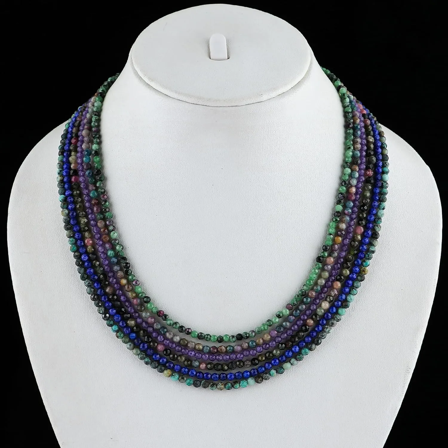 (Multi Sapphire) breath pathology pipe decipher patent TGH Natural Multi Sapphire Gemstone Handmade Beaded Necklace, Faceted 3-3.5 mm Beads, Birthstone, Women Fashion Jewelry gift, Mother's Day Gift 