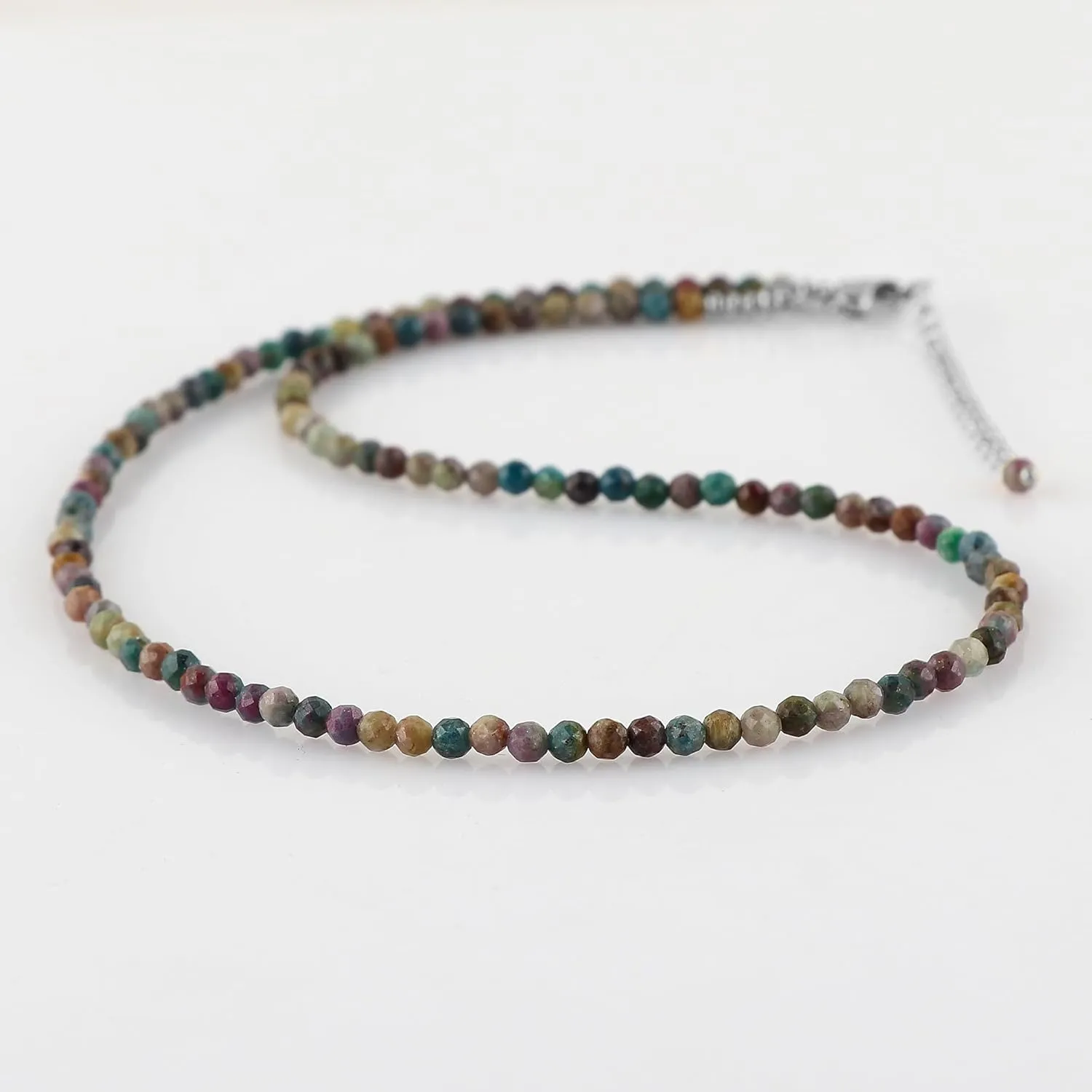 (Multi Sapphire) breath pathology pipe decipher patent TGH Natural Multi Sapphire Gemstone Handmade Beaded Necklace, Faceted 3-3.5 mm Beads, Birthstone, Women Fashion Jewelry gift, Mother's Day Gift 