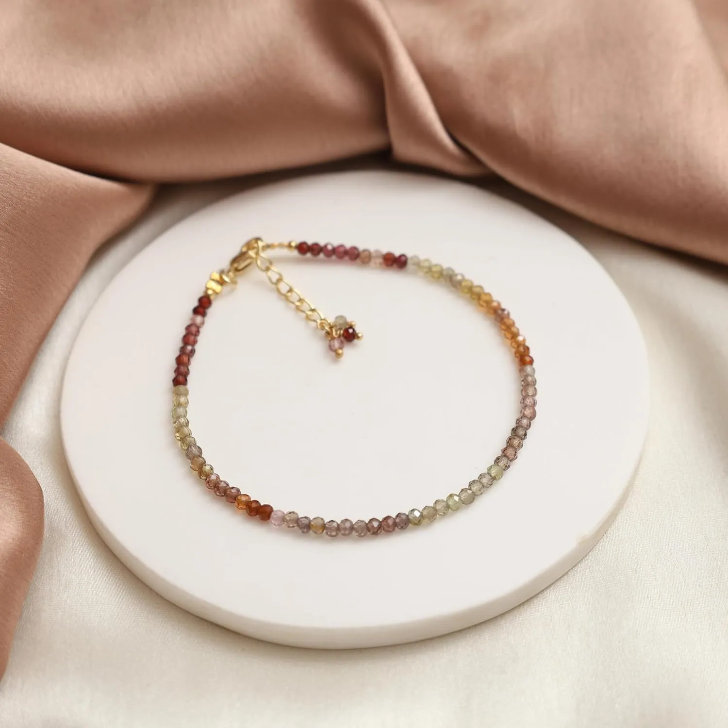 Multicolor Crystal Gemstone Jewelry September Birthstone Gifts Hypoallergenic trespasser 8 Inch Bracelets For Women Gempires Multi Sapphire Beaded Bracelet 