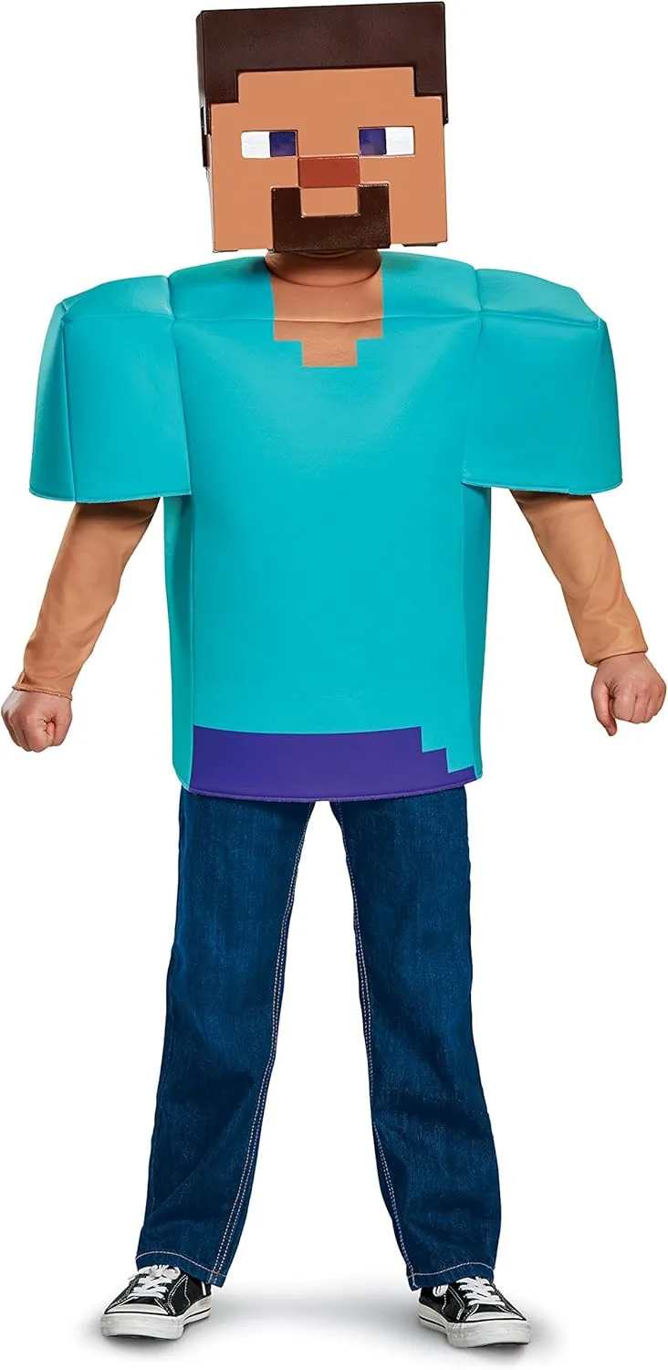 Multicolor, Small disappointment (4-6) Steve Classic Minecraft Costume, 