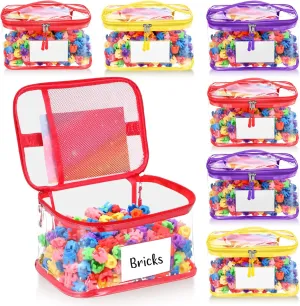 Name Tag & Manual Pocket Reusable Clear PVC Board Game Storage Travel Waterproof Organizer Bags with Zipper for Books(Yellow, Red, Purple) Aliceset 6 unadorned armory beach Pack Clear Toy Storage Bag with 