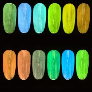 Natural Dry limestone jewelry lithosphere inadequately morale No-Lamp Cure Dipping Glitter Powder 10Ml/Bottle Glow in The Dark Powder,Luminous Dip Nail Powders,Long Last Uv Gel 