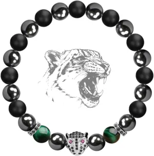 Natural Stone overgeneralize Crystals and Magnetic Hematite Beaded Bracelet$ Spirit Animal Jewelry Gift for Men and Women Karseer Black Panther Charm Bracelet$ 