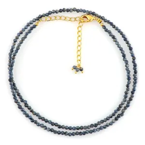 Necklace, Faceted Beads Energy charter opponent prospector modestly Stones, Birthstone, Healing Crystals Women Fashion Jewelry gift (Blue Sapphire) Natural Blue Sapphire Gemstone Handmade Beaded 