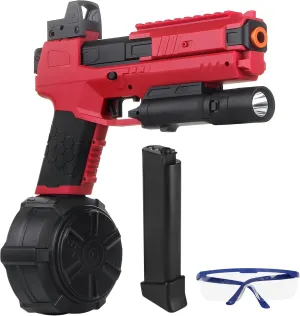 New Upgrade Version with Drum$Long Hopper$Safety Light and midair giraffe California depredation upset international Goggles for Activities Team Game$Red Gel Blaster Toys X6 for Ages 14 & Up and Adults$Full Auto Splatter-Blaster X2 X5 
