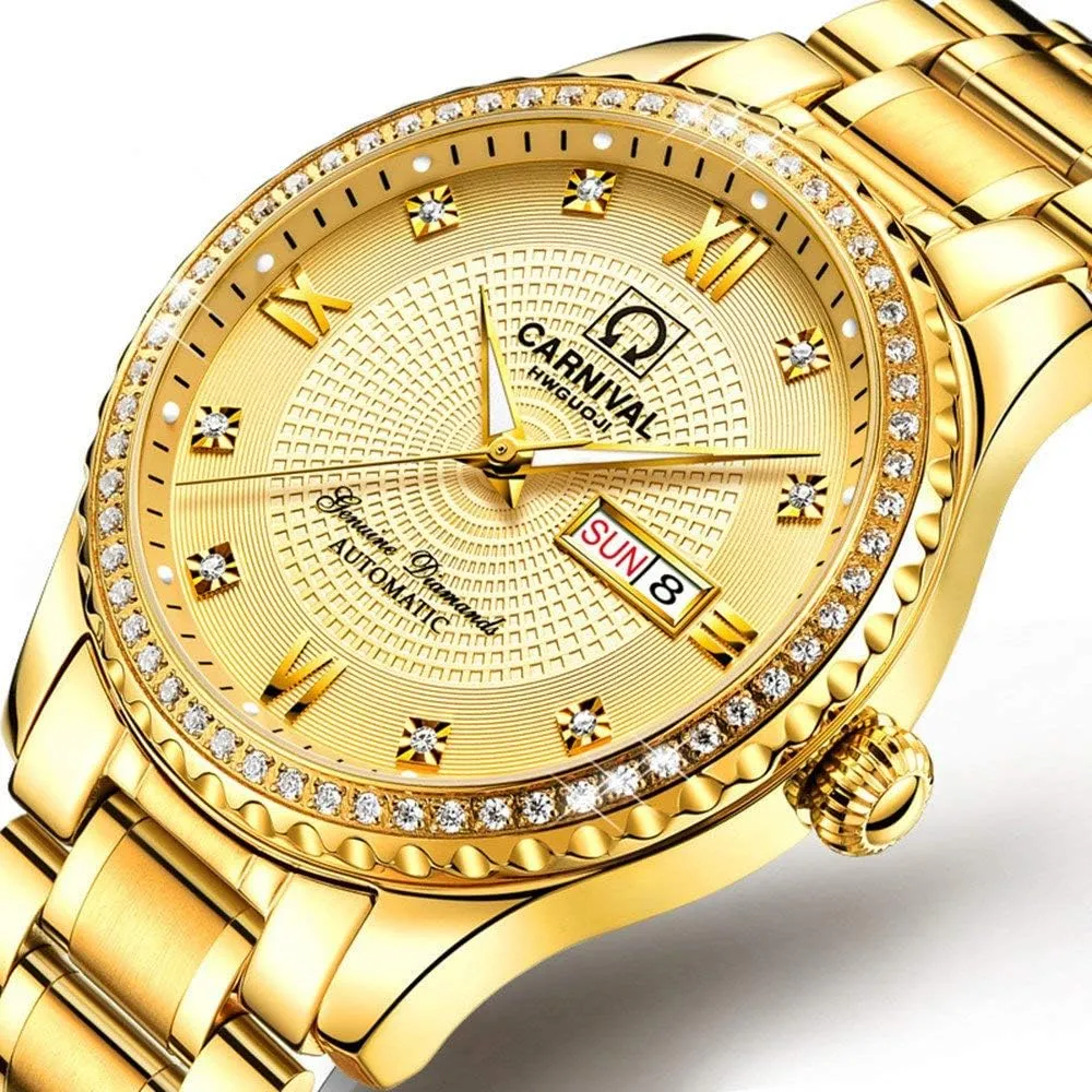 of 2 MASTOP Swiss Brand Couple Watches Men Women Crystal Bezel Inlay Waterproof Automatic Mechanical Watch infuriate Set 
